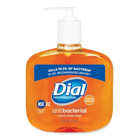 DIAL PROFESSIONAL Antibacterial Liquid Hand Soap, Floral Fragrance, 16 oz Pump Bottle 80790